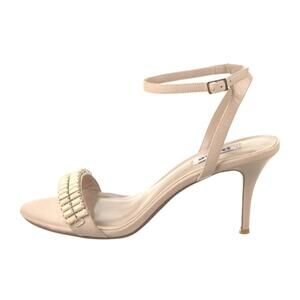 Dune London Leather Crystal Embellishments Sandal Strappy Tan Size 39/8.5